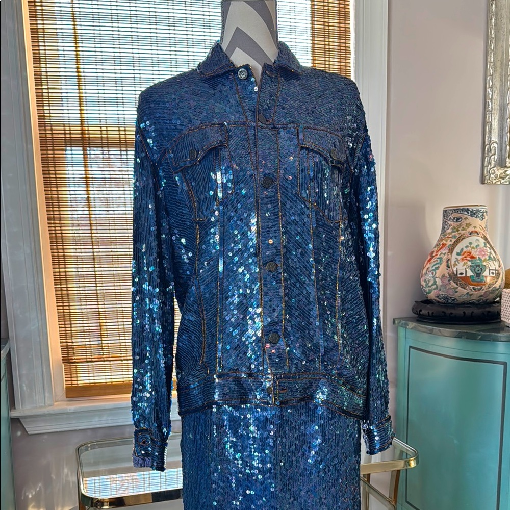 Judith Ann creations 
Blue Sequin Jacket